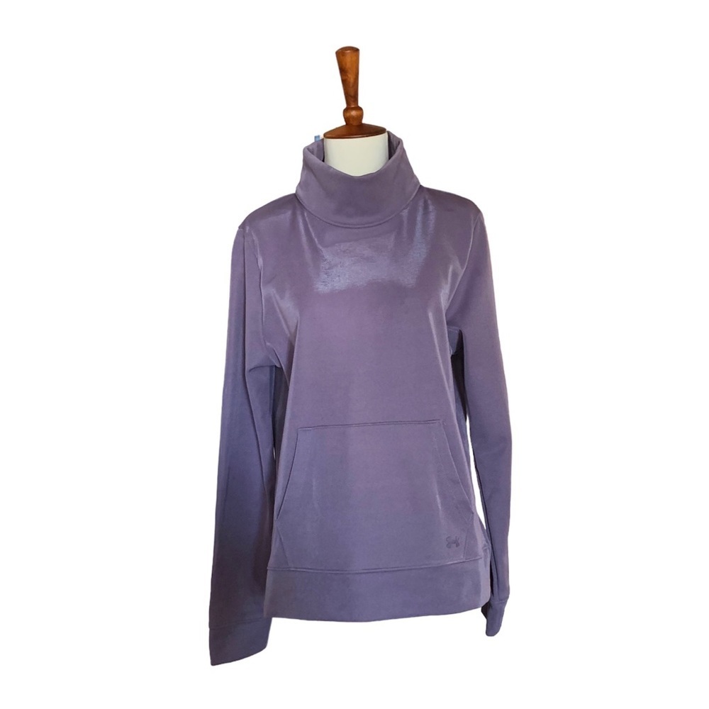 Under Armour Mock‎ Neck Fleece Sweatshirt Size Medium Lavender